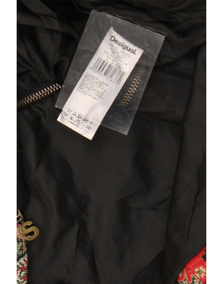 Abrigo DESIGUAL para mujer EU 36 Small Black Paisley Wool