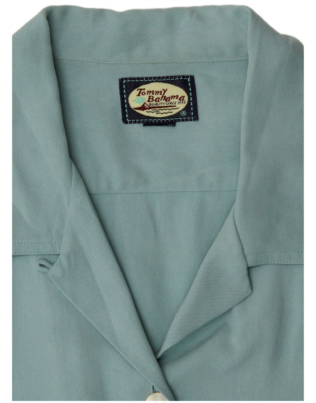 Tommy Bahama Camisa de manga corta para mujer UK 12 Medium Turquesa Herringbone