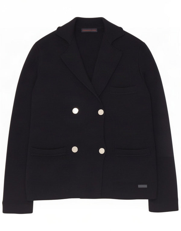 Chaqueta tipo blazer de punto con doble botonadura Trussardi para hombre UK 36 Small Azul marino