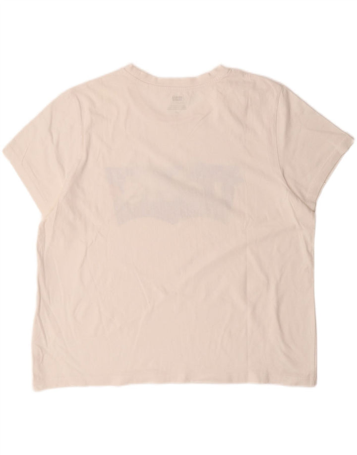 LEVI'S Womens Graphic T-Shirt Top UK 16 Large White