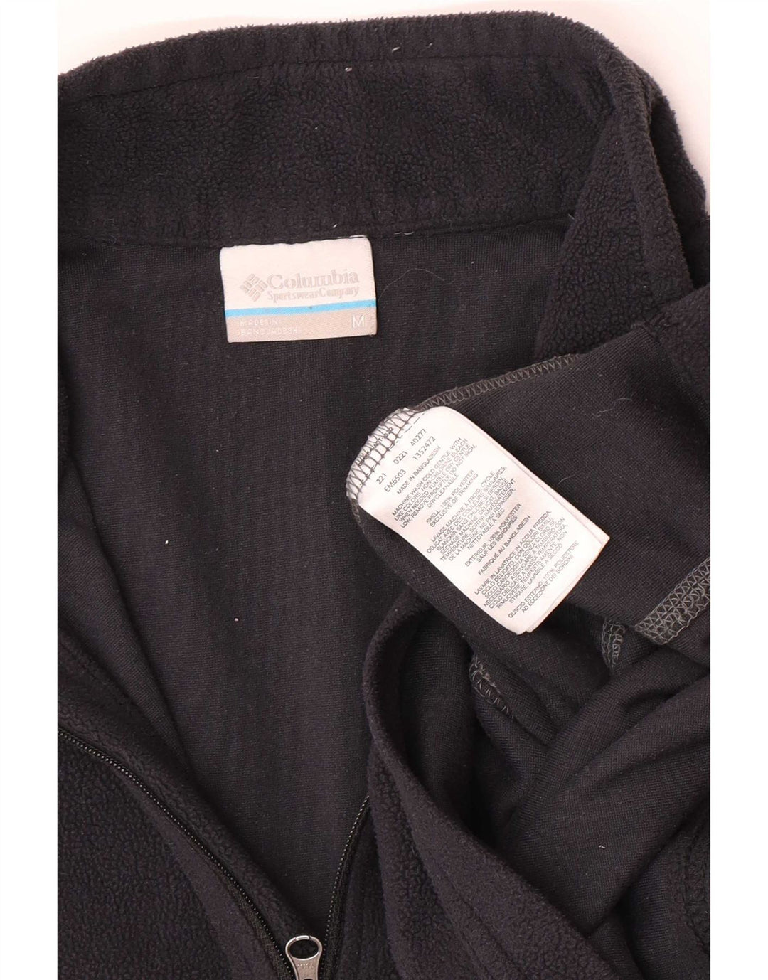 Columbia Jersey de forro polar con cuello y cremallera para hombre Poliéster negro mediano