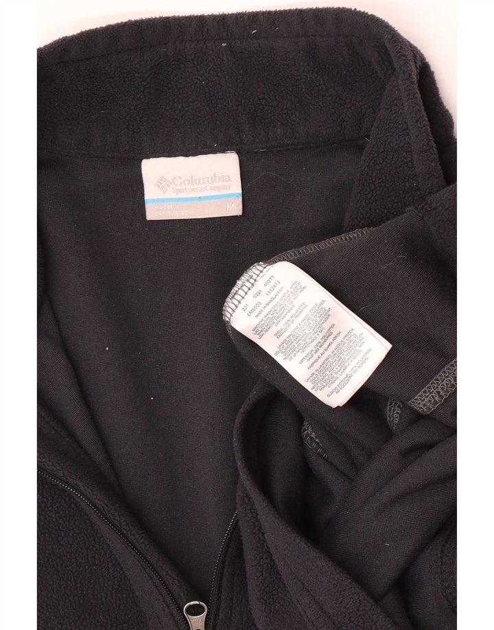 Columbia Jersey de forro polar con cuello y cremallera para hombre Poliéster negro mediano