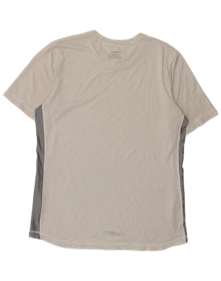Camiseta Asics Hombre Top Medium Blanco Rayas Poliéster