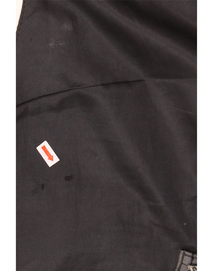 Chaleco de cuero vintage para hombre grande negro