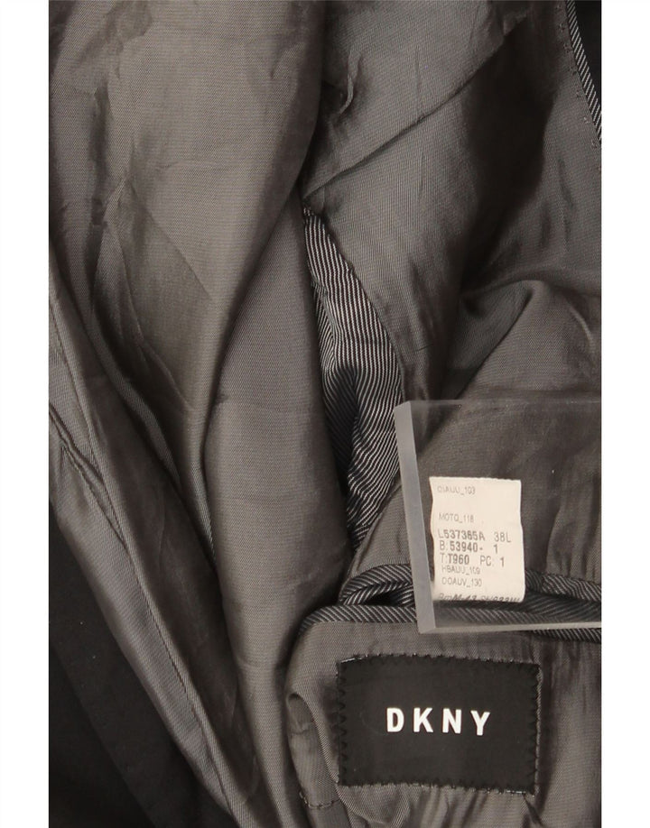 Dkny Chaqueta tipo blazer de 2 botones para hombre UK 38 Mediana lana negra
