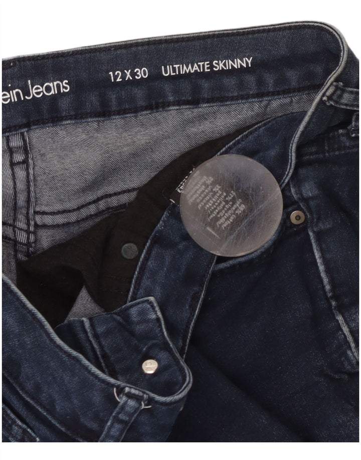 CALVIN KLEIN Jeans ajustados para mujer US 12 Medium W30 L30 Azul marino Algodón