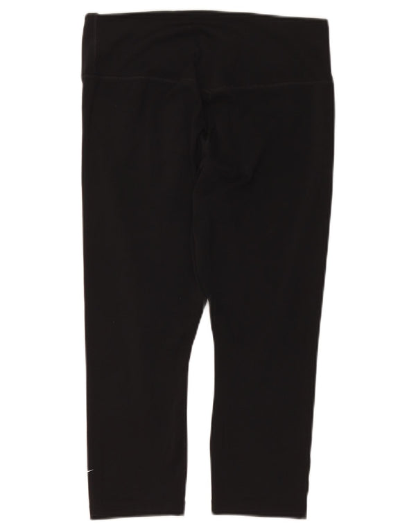 NIKE Leggings Capri Dri Fit para Mujer UK 12 Mediano Negro Poliéster