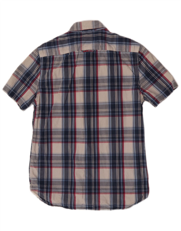 Superdry Camisa De Manga Corta De Algodón A Cuadros Azul Grande Para Hombre