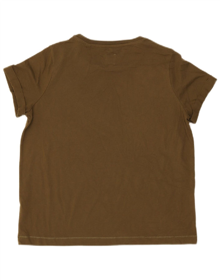 Jack Wills Camiseta para mujer Top UK 12 Medium Khaki Cotton