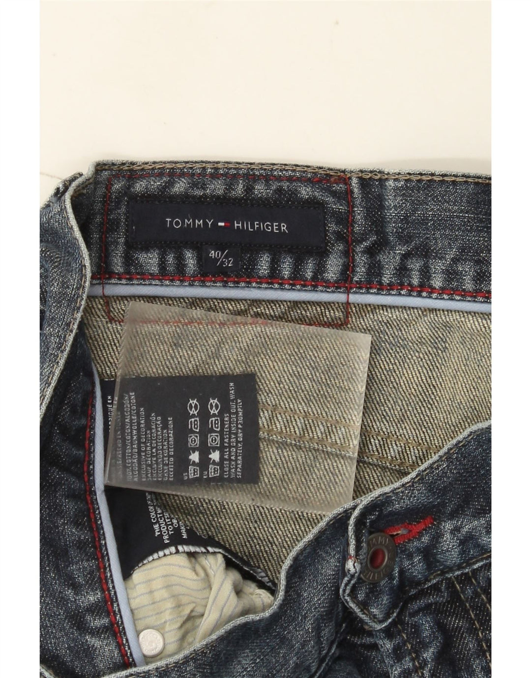 Tommy Hilfiger Vaqueros rectos para hombre W40 L32 Algodón azul