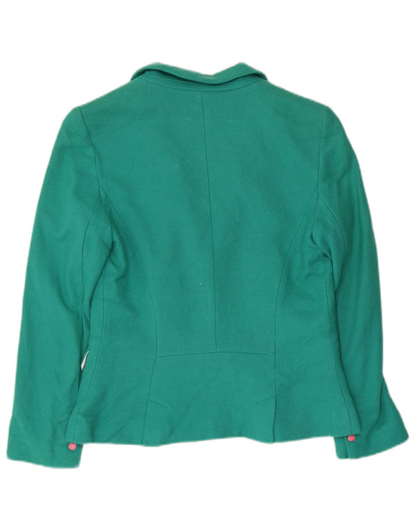 Zara Mujer Crop Chaqueta Blazer De 2 Botones Reino Unido 42 Algodón Verde Medio