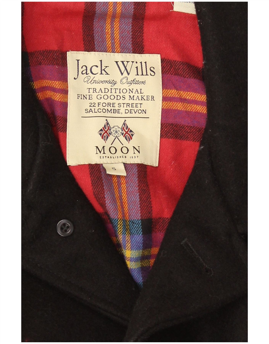 Jack Wills Chaqueta tipo blazer de 3 botones para hombre UK 36 Small Black Wool