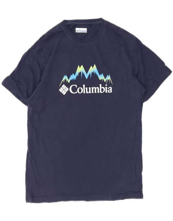 Columbia Camiseta gráfica para hombre Top Medium Azul marino Algodón