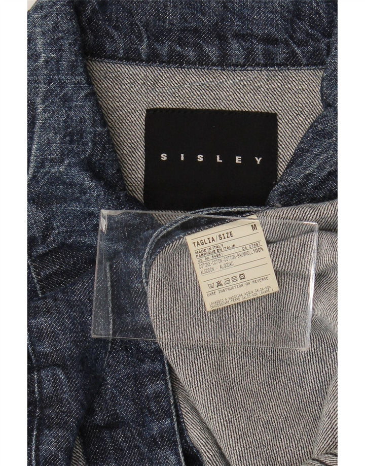 Sisley Chaqueta vaquera para mujer UK 44 Mediana Azul marino Algodón