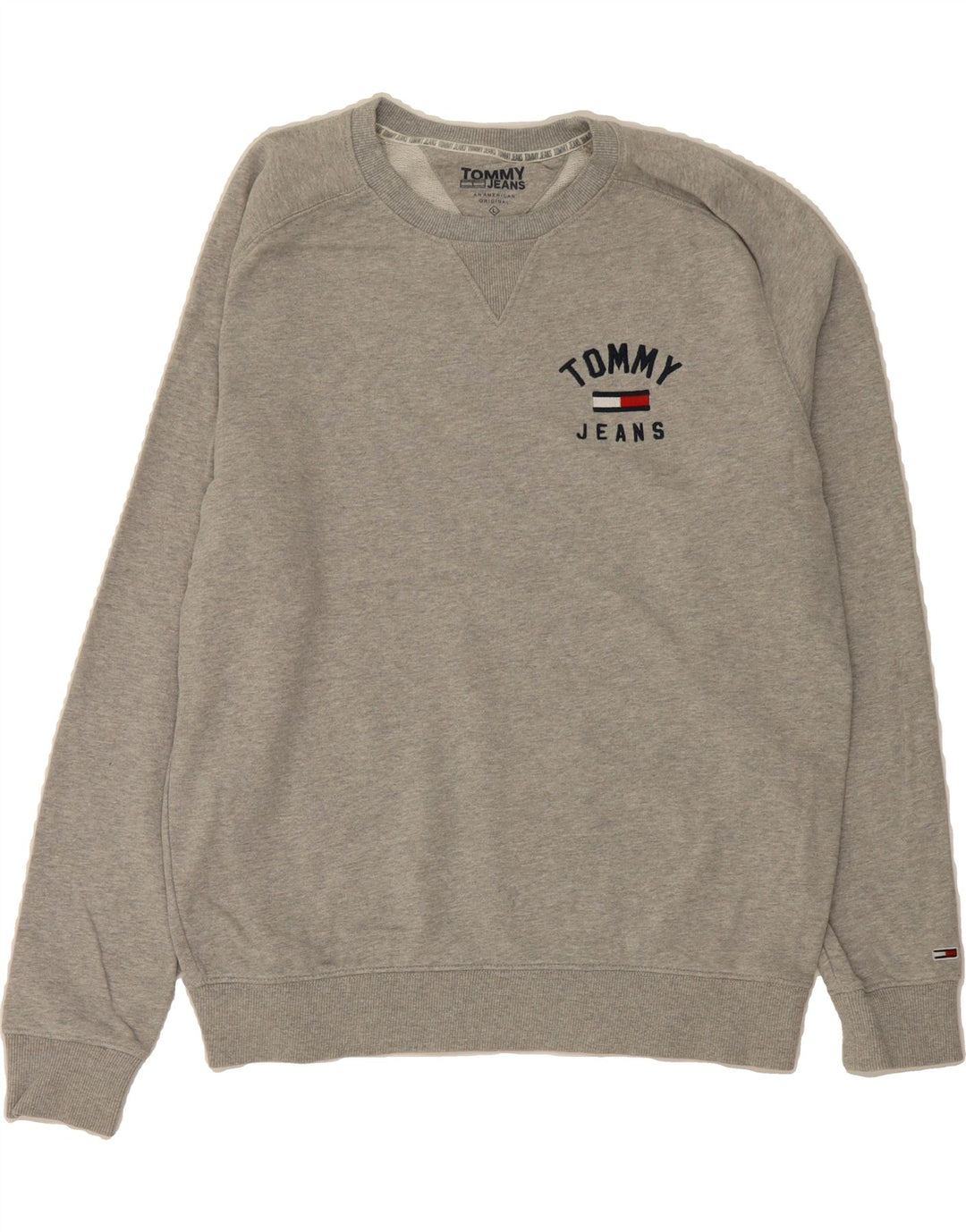 TOMMY HILFIGER Mens Sweatshirt Jumper Large Grey Cotton Vintage Tommy Hilfiger and Second-Hand Tommy Hilfiger from Messina Hembry 
