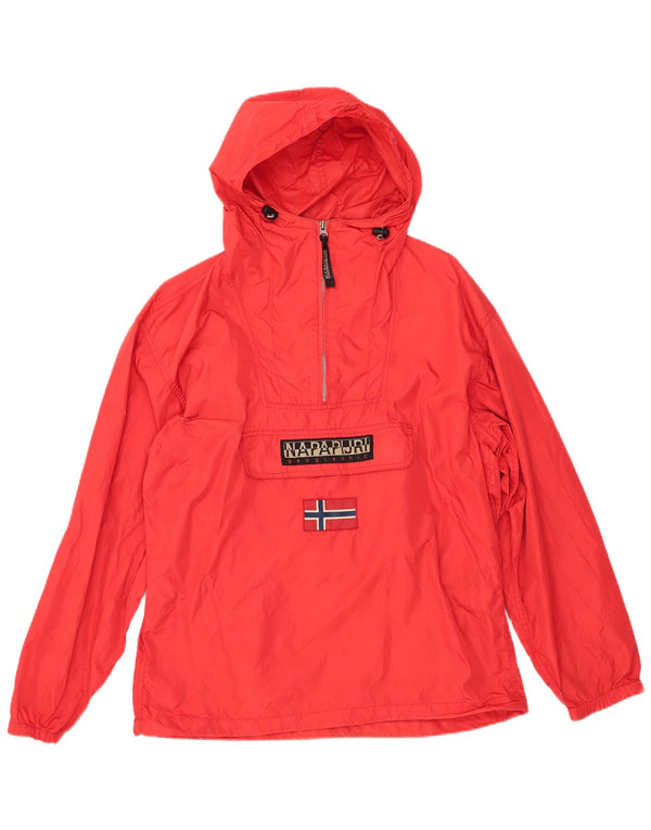 NAPAPIJRI Chaqueta anorak con capucha y gráfico geográfico para hombre UK 38 Medium Red
