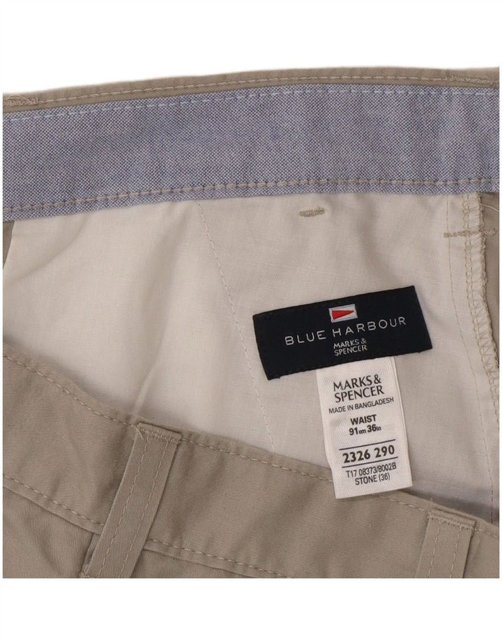 Marks & Spencer Pantalones cortos chinos Blue Harbor para hombre W36 Algodón gris grande