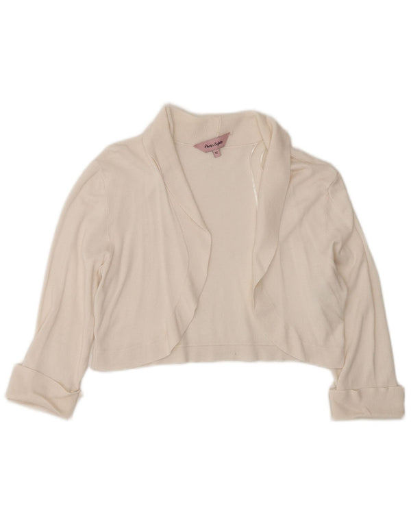 Phase Eight Jersey Bolero Abierto de Manga 3/4 para Mujer UK 40 Viscosa Blanca Mediana