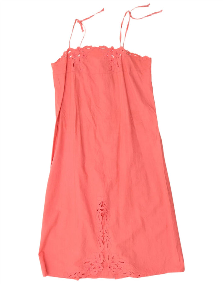 Vintage mujer Sundress Reino Unido 12 medio rosa floral