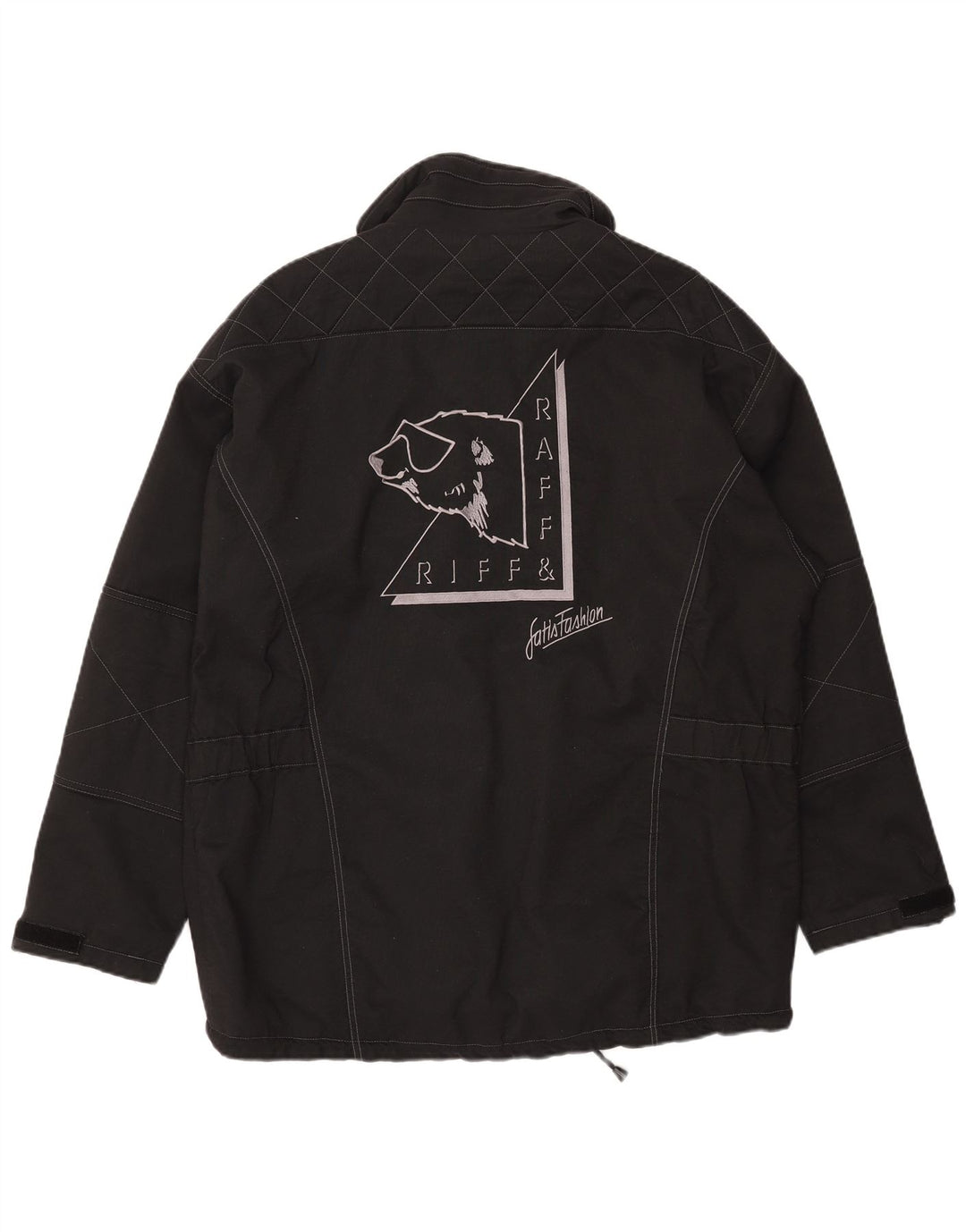 Riff & Riffa Chaqueta cortavientos gráfica para hombre UK 40 Large Poliamida negra