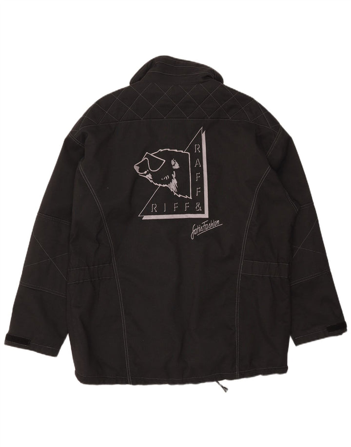 Riff & Riffa Chaqueta cortavientos gráfica para hombre UK 40 Large Poliamida negra