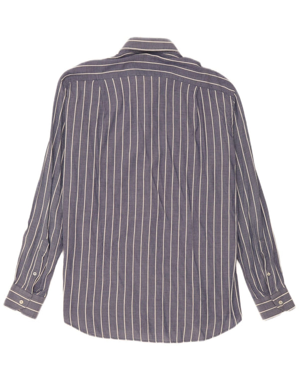 Roccobarocco Camisa para hombre Talla 40 15 3/4 Medio Azul marino Rayas Algodón