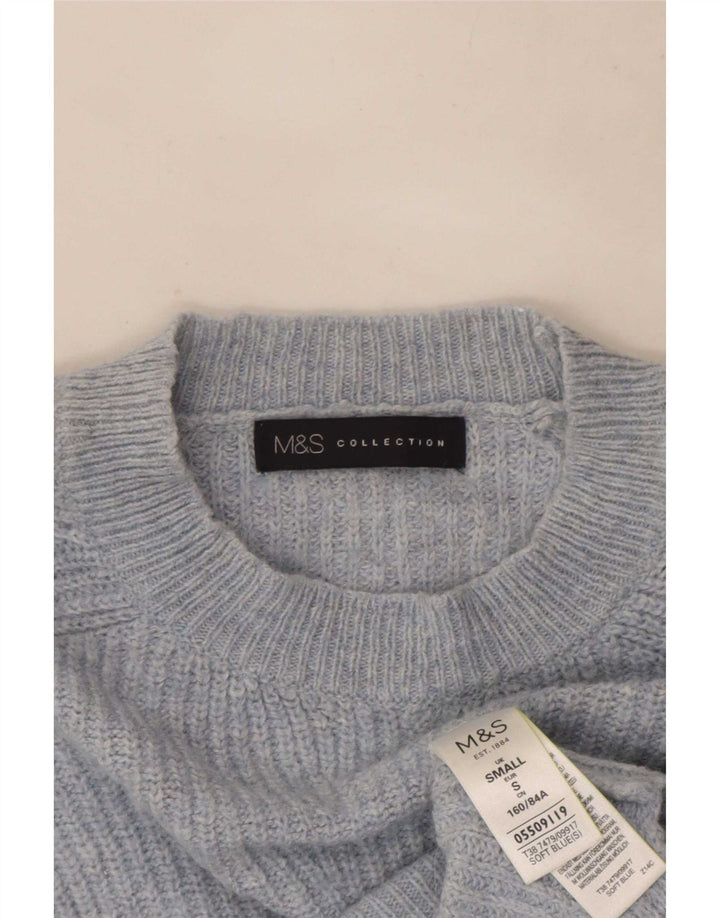 Marks & Spencer Jersey extragrande con cuello redondo para mujer, talla 40, color azul pequeño