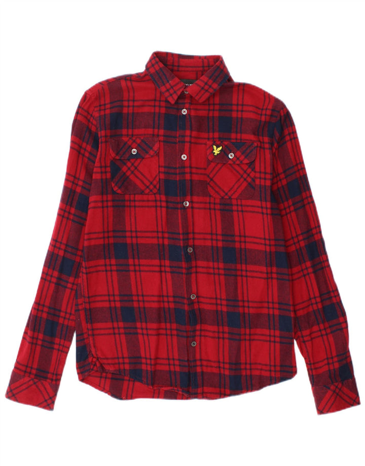 LYLE & SCOTT Boys Flannel Shirt 12-13 Years Red Check Cotton