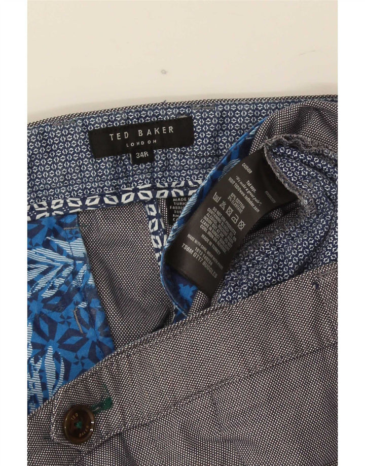 Pantalones de traje ajustados para hombre de Ted Baker W34 L31 Algodón gris