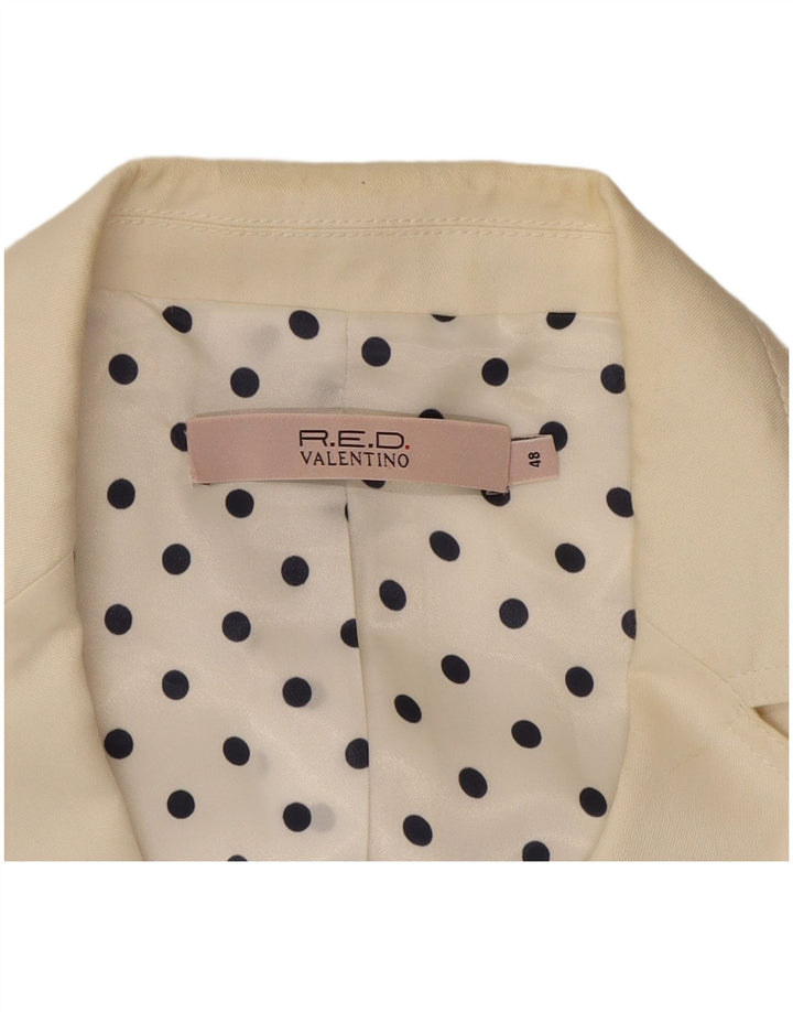 RED VALENTINO Womens 3 Button Blazer Jacket IT 48 XL White Cotton
