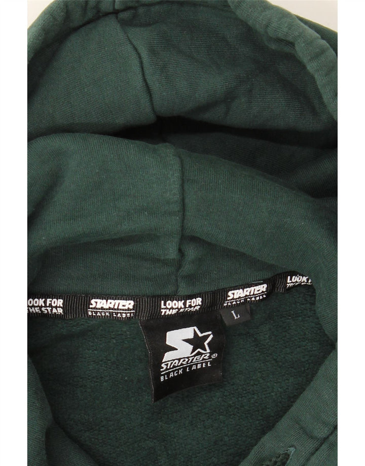 STARTER Mens Graphic Hoodie Jumper Large Green Cotton Vintage Starter and Second-Hand Starter from Messina Hembry 