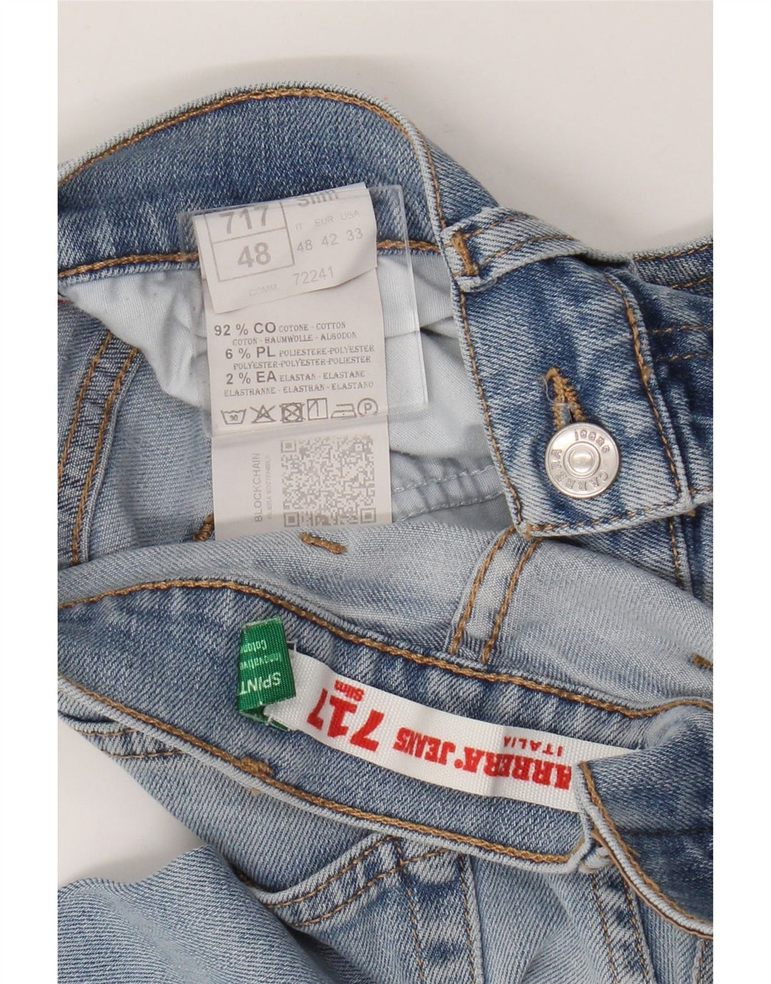 Carrera Mujer 717 Vaqueros Slim Desgastados W33 L31 Algodón Azul
