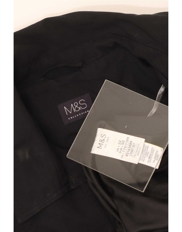 Zara Mujer Gabardina ES 40 3XL Negro Poliéster