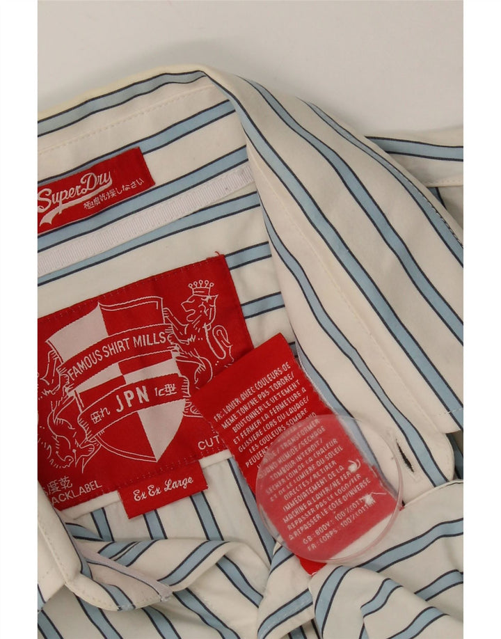 Camisa Superdry para hombre 2XL Algodón a rayas blancas