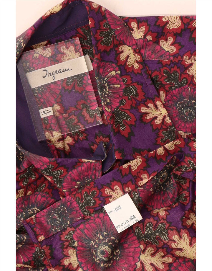 Camisa Ingram para hombre talla 41 16 algodón floral multicolor grande