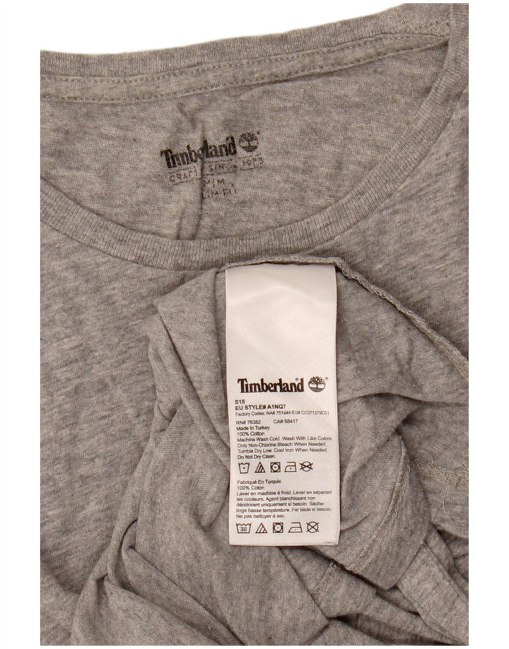 Timberland Hombre Slim Fit Camiseta Top Algodón Gris Medio