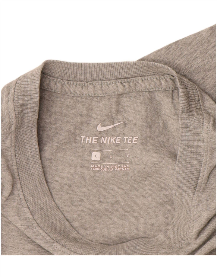 NIKE Camiseta gráfica para hombre Top grande de algodón gris