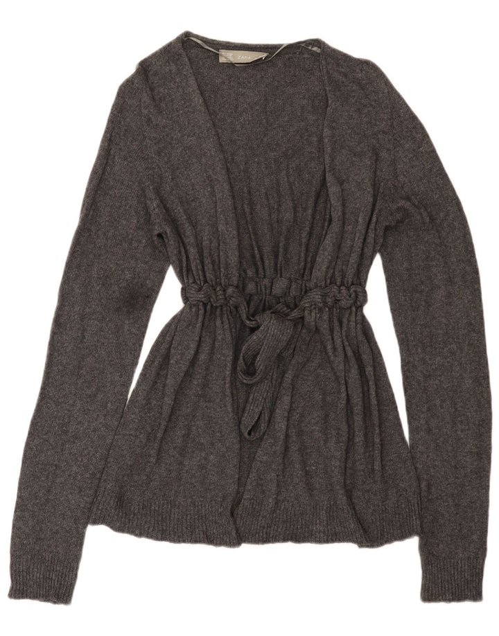 Zara Mujer Cárdigan Suéter UK 44 Grande Viscosa Gris