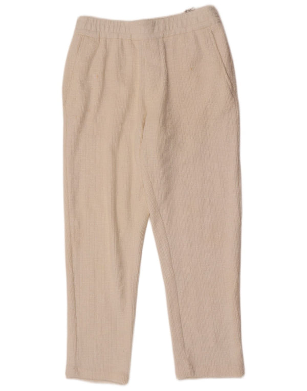 Zara Mens Slim Chino Pantalones Pequeño W30 L26 Algodón Blanco