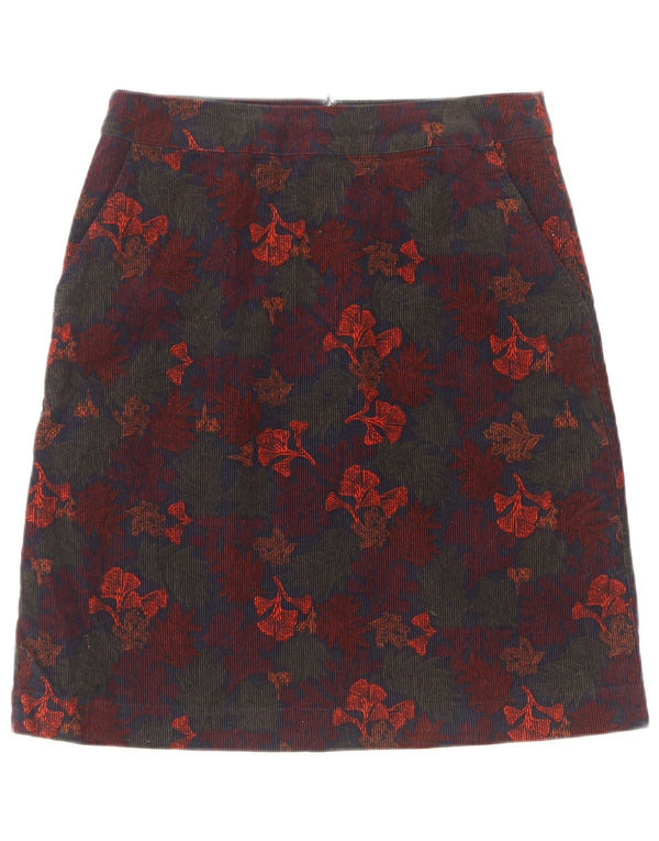 Falda de pana para mujer Seasalt UK 10 Small W28 Algodón floral multicolor