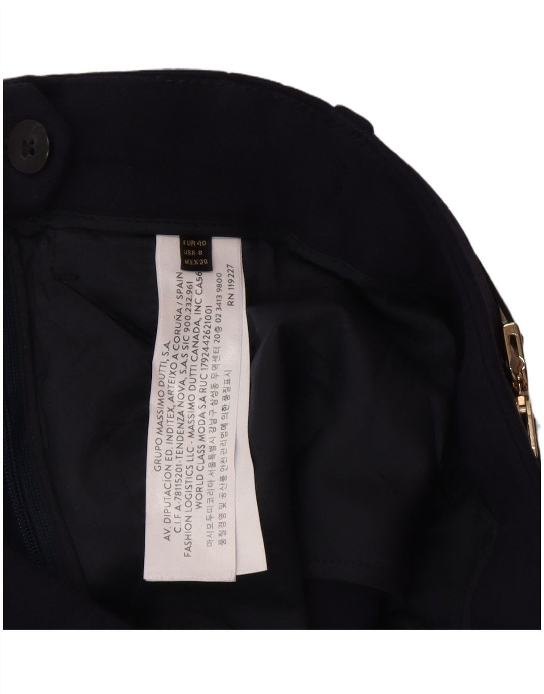 MASSIMO DUTTI Pantalón Chino Mujer EU 40 Medium W30 L28 Azul Marino