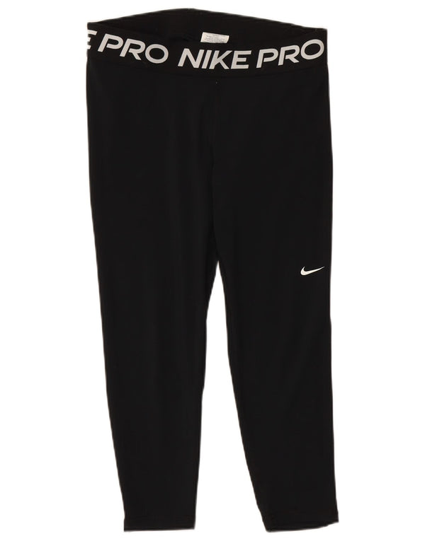 NIKE Leggings gráficos Dri Fit para mujer UK 44 Grande Poliéster negro
