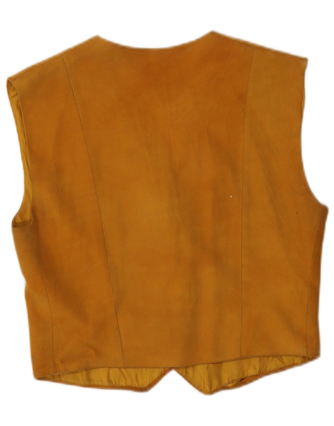 Vintage mujer ante chaleco Reino Unido 8 pequeño beige