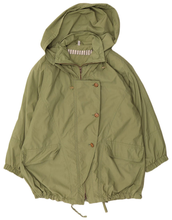 Gallery Chaqueta impermeable extragrande con capucha para mujer UK 40 Poliéster verde medio