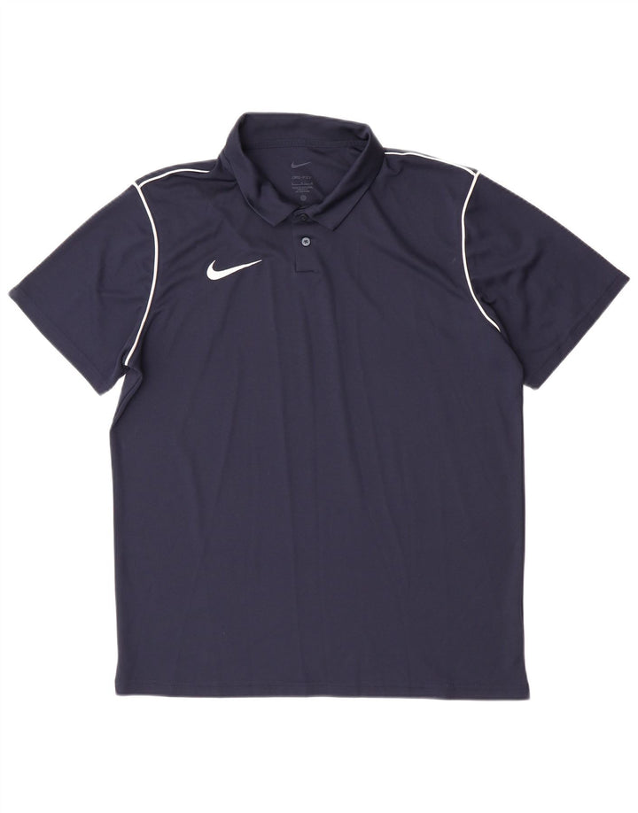 Nike Polo Dri Fit para hombre, talla grande, azul marino