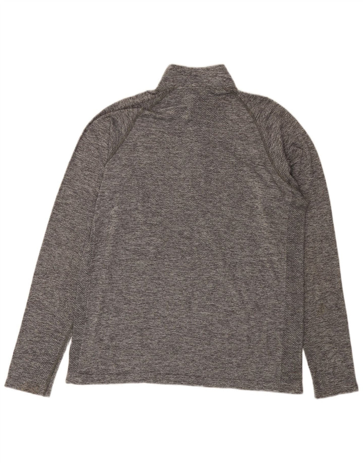 EDDIE BAUER Jersey de chándal con cuello y cremallera para hombre XL Gris moteado