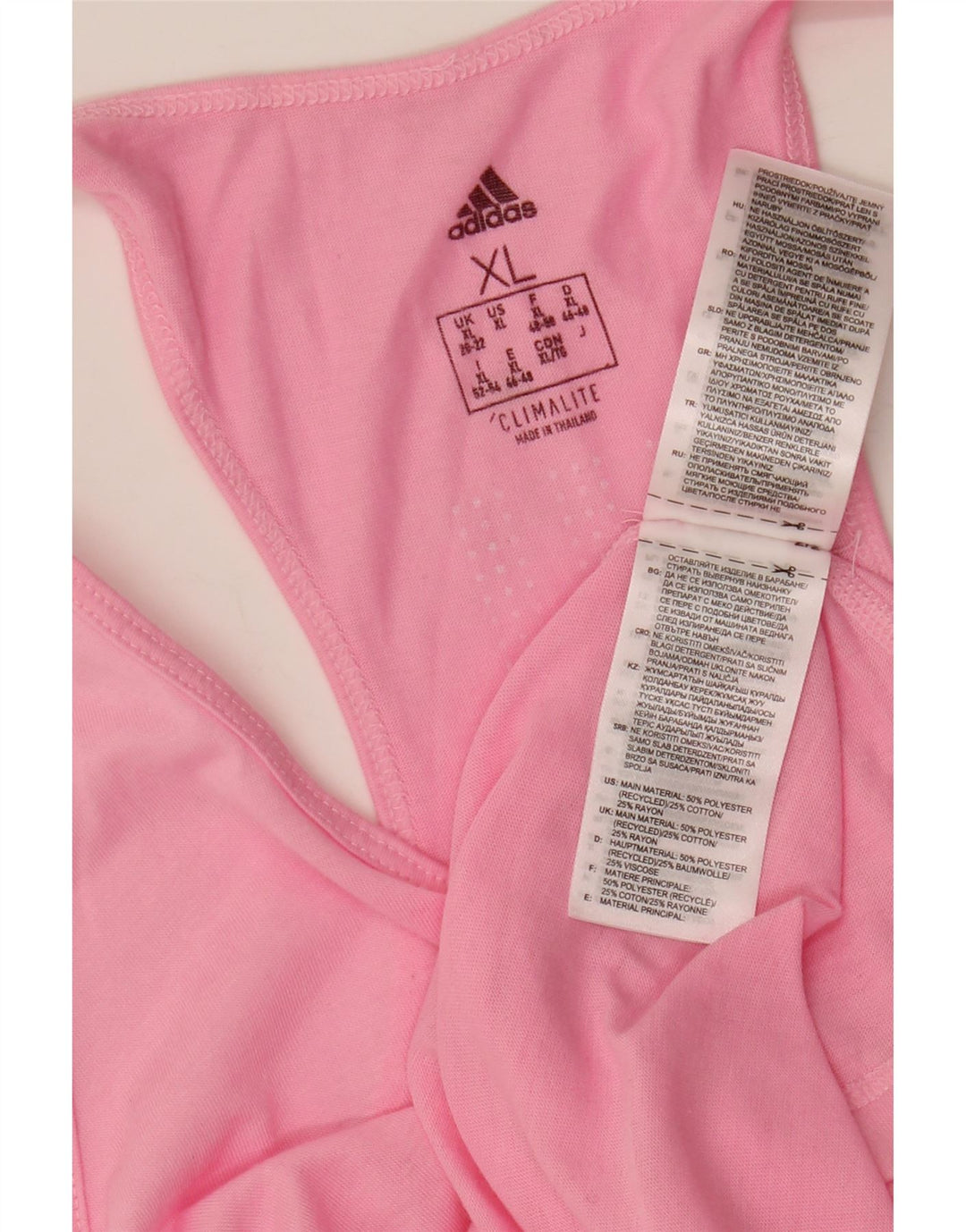 ADIDAS Mujer Climalite Chaleco Top UK 20/22 XL Rosa Poliéster