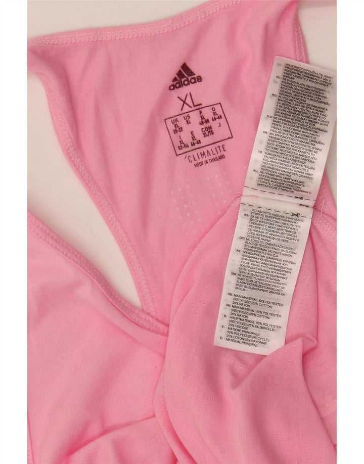 ADIDAS Mujer Climalite Chaleco Top UK 20/22 XL Rosa Poliéster