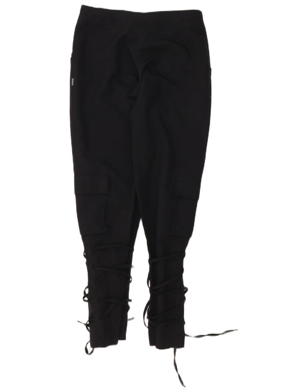 Vintage mujer pantalones cargo rectos IT 42 Medio W28 L32 Negro