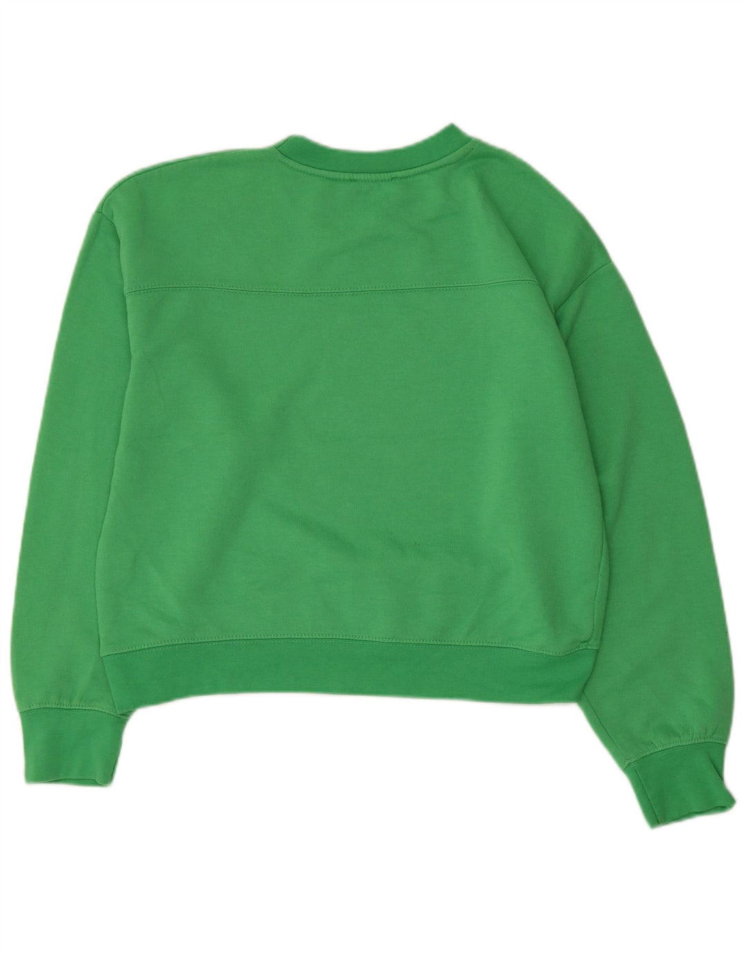 Zara Mujer Crop Sudadera Jumper UK 44 Poliéster Verde Medio